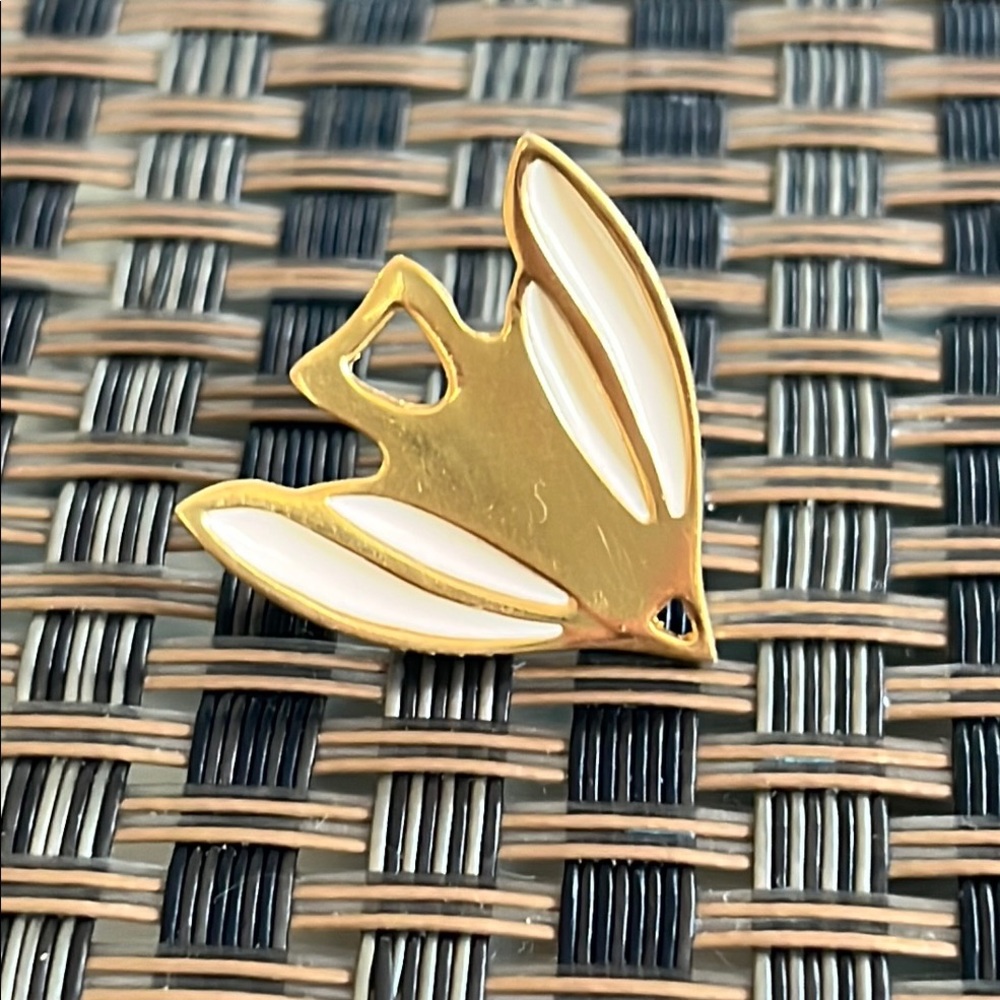 Chic Gold and Cream Dove Givenchy Brooch